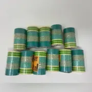 11 Sets of 4 Green Colorful Patterned Washi Tape Paper Set