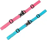 uxcell Backpack Chest Strap [2PCS] - Adjustable Sternum Straps with Emergency Whistle Buckle Use for Backpack Replacement & Hiking - [Pink & Cyan] Chest Belt Hollow Quick Release Buckle