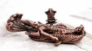 Copper Handmade Lord Ranganatha Idol Figurine Statue Rich Patina Antique Finish