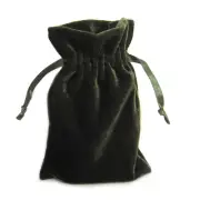 NEW Small Velvet Bag (Moss Green) 4x6" Drawstring Pouch