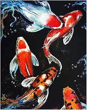 Dpaaoyer Beautiful Fish Handmade Gift Bead Embroidery Animal Home Decor