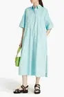 RRP €261 GANNI Organic Cotton Shirt Midi Dress EU34 US4 UK8 S Floral Collared