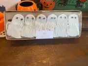 RACHEL ASHWELL The Farmhouse HALLOWEEN Yarn GHOSTS NAPKIN RINGS 6PC