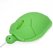 elec Space Cute Animal Turtle Shape USB Wired Corded Mouse Optical Mice green