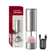 Stainless Steel Electric Pepper Grinder Set Rechargeable 95ML Pepper Grinder Set Sea Salt Grinder Electric Black White P