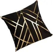 IMIKEYA 1pc Elegant Geometric Bronzing Pillow Cover Classic Decorative Throw Cushion Case for Living Bedroom Car Soft Chemical Material