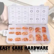 150 pcs Copper Washer Assortment Gasket Kit Oil Drain Plug Sealing Flat Ring Set