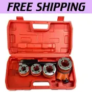 Compact Pipe Threading Tool Set: 4 Die Heads for Mechanical Use