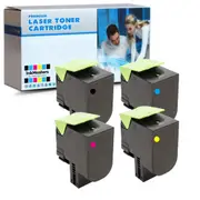 4 Pack Compatible Lexmark MC2425adw High Capacity Toner Cartridges [1BK, 1C, 1M, 1Y]