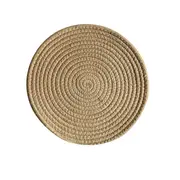 4PCS/6PCS Anti-slip Kitchen Placemats Trivet Weave Heavy Duty Table Mats Round 30CM Brown