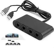 Game Cube Controller Adapter for Switch Wii U and PC USB, 3 in 1 Converter Game Controller Adapter 4 Port Support 4 Players Online at The Same Time Vibration Features No Delay