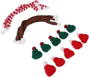 Totority 20pcs Mini Christmas Scarves: Small Santa Hat For Craft Lollipop Hats Bottle Candy Cover Cap Christmas Decoration Doll Clothing Accessories Present