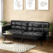 Oikiture 3-Seater Sofa Bed Convertible Futo Lounge Couch Recliner Velvet Sherpa