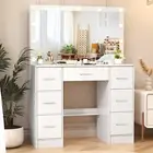 Bedroom Dressing Table Set LED Makeup Mirror Desk &11 LED Bulbs Vanity Table AU