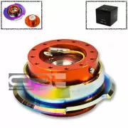 NRG 6-HOLE STEERING WHEEL ORANGE/NEO CHROME GEN-2.8 QUICK RELEASE HUB ADAPTER