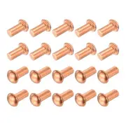 30 Pcs 15/64" x 15/32" Round Head Copper Solid Rivets Fasteners