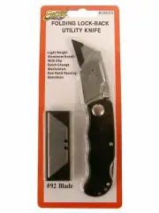 Excel Folding Lock-Back Utility Knife - utility knife with 3 blades