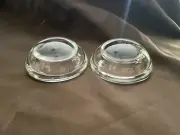 Pair of Crystal Magnifying Glass Fuctional Useful Paperweights 3" diameter x1.5"
