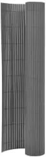vidaXL PVC Double-Sided Grey Garden Fence – 110x500cm – Weather-Resistant & Easy-to-Handle – Ideal for Garden, Path, or Driveway