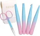 Eyebrow Tweezers Set, 5Pcs Tweezers for Women Facial Hair, Eyebrow Scissors for