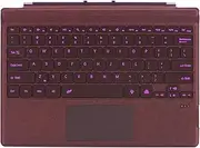 Type Cover for Microsoft Surface Pro 7+ Pro 7 Pro 6 Pro 5 Pro 4 Pro 3 Generation Portable Slim Wireless Keyboard with Touchpad Tablet Keyboard (Burgundy, Backlit)
