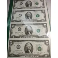 在飛比找蝦皮購物優惠-1976年美金2元連體變體鈔(9頭豹子尾3同,其中一張為9頭
