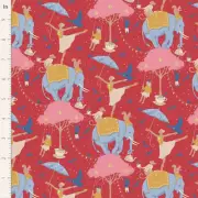 Quilting Patchwork Fabric TILDA Jubilee Circus Life Red 50x55cm FQ