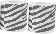 Yardenfun 2pcs Zebra Print Toilet Paper Unique Texture Bathroom Tissue for Fun Decor for Daily Household Use and Zebra Party Decorations