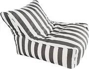 Floating Bean Bag for Pool Outdoor Stripe Oxford Bean Bag Pouf Cover Without Filler Swimming Pool Lounger Rafts Beach Garden Beanbag SOA Bed No Filler (Color : Light Gray, Size : Empty Pouf Cover)