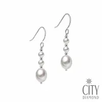 在飛比找momo購物網優惠-【City Diamond 引雅】天然珍珠水滴耳環(手作設計