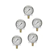 5 PACK LIQUID FILLED PRESSURE GAUGE 0-4,000 PSI 2.5" FACE, 1/4" NPT LOWER MOUNT