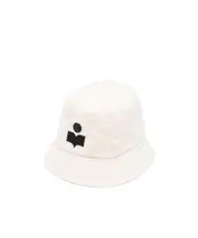 Isabel Marant Logo Embroidered Narrow Brim Bucket Hat 56,57,58 White