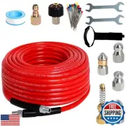 Zejoot Sewer Jetter Kit for Pressure Washer 50FT, 5800PSI Drain Cleaner Hose