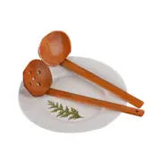 2Pcs Kitchen Bamboo Handle Hot Pot Spoon Tableware Household Colander Ramen Cooking Utensils