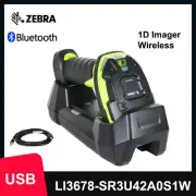 Zebra LI3678-SR3U42A0S1W Handheld Cordless 1D Barcode Scanner w/ Cradle & Cable
