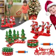 Christmas Tree Ring Toss Games Set with 4 Rings - Inflatable Ring Games PuIW