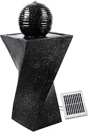 Gardeon Solar Water Fountain, 2W 85cm Tall Feature Pump Bird Bath Powered Features Fountains Garden Outdoor Indoor Pond Decoration, Battery 4 LED Lights Black