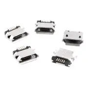 5 pcs Micro USB B Female Port 180 Degree 5P SMT Socket Jack Solder Connector