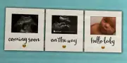 Pearhead Triple Sonogram Keepsake Frame, Ultrasound Picture Frame, Baby Shower