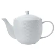 Maxwell & Williams White Basics Diamonds 800ml Porcelain Teapot w/ Handle Round