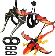 FONDOTIN Reptile Accessories Set 2 Bearded Dragon Leashes Lizard Harness Outdoor Gecko Leashes Reptile Traction Rope