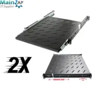 [2x] 750mm Deep Sliding Shelf For 19"/600mm Wide 1000mm Deep Server Cabinet