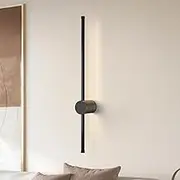 MAGNIFICA LUCE Modern Linear LED Wall Light,Minimalist Wall Sconce Night Light,360°Rotation Wall Lamp Reading Light Bed Light,3000K 12W 60cm(Black)