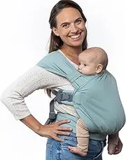Boba Bliss Hybrid Baby Carrier Newborn to Toddler - 2-in-1 Baby Wrap & Baby Carrier - No-Tie Baby Sling - Certified Hip-Healthy Baby Wraps Carrier - Soft & Stretchy Baby Sling - 7-35 lbs (Sea Mist)