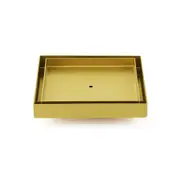 Brushed Gold 150x150mm Tile Insert Floor Drain Shower Grate 80mm Waste Watermark