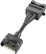 Trailer Connector Trailers Adaptors，7-Pin Flat Plug to 12-Pin Socket Plastic Portable Universal Extension Spiral Cable