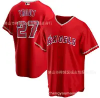 在飛比找Yahoo!奇摩拍賣優惠-現貨球衣運動背心天使 27 紅色 球迷 棒球服球衣 MLB 