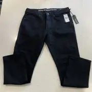 Buffalo David Bitton Evan-X Slim Straight Stretch Black Jeans 34x30 NWT $109 NEW