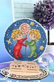 Plastic Canvas Zodiac Sign Gemini - Counted Cross-Stitch Double-Sided kit on The Plastic Canvas. MP Studia SR-694