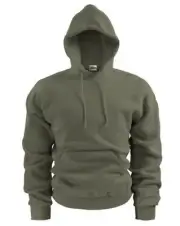 Soffe 9288 9 oz Men's Fleece Pullover Hoodie, Olive Drab Green, Large, NEW
